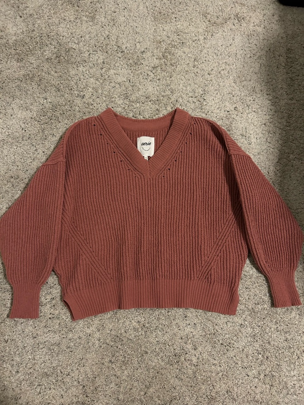aerie Ribbed V‑Neck Sweater